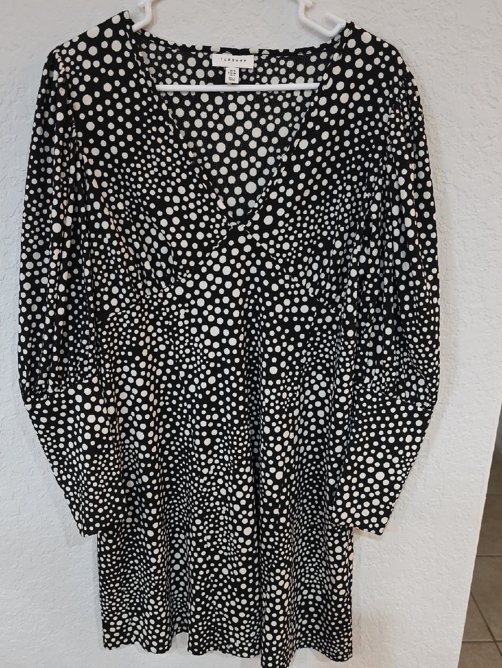 Topshop Black and White Polka Dot Dress